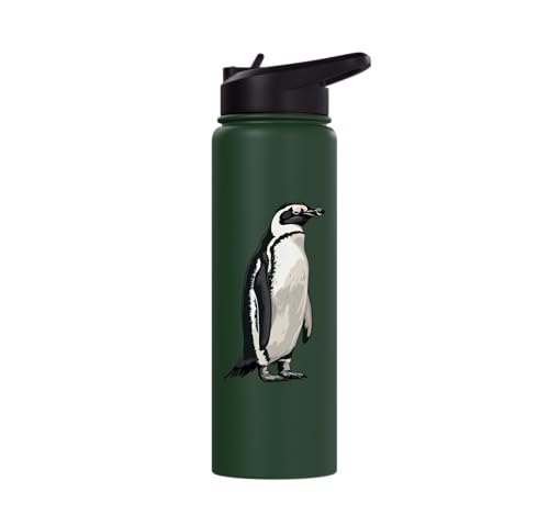 Penguin Stainless Steel Insulated Water Bottle - color: Dark Green