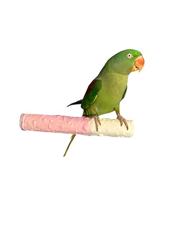 Polly's Edible Cuttlebone Calcium Bird Cage Perch for Budgies, Parakeets, Amazons, Blue & Golds, Macaws and Cockatoos.… (Strawberry, Large) - color: Strawberry, size: Large