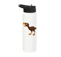 Cute Cartoon Prehistoric Animals Terror Bird For Kids Funny Stainless Steel Insulated Water Bottle - color: White
