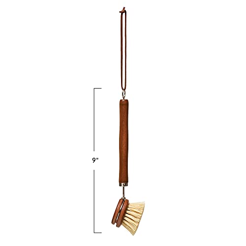 Creative Co-Op Beech Wood Brush, Dark Brown