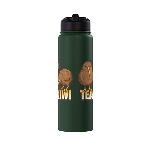 Team Kiwi Bird Kiwi Animal Cute Kiwi New Zealand Bird Stainless Steel Insulated Water Bottle - color: Dark Green