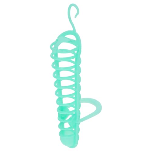 Kisangel Plastic Parakeet Millet Spray Holder, Hanging Feeder for Parakeets | Fruit Vegetable Foraging Toy, Prevent Waste, Cage Hanging Perch Stand, 9.8in Green Plastic Basket for Bird Cockatiels