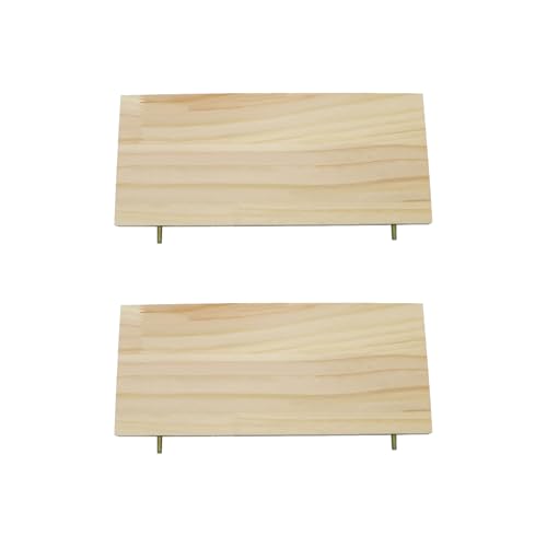 Litewoo Parrot Bird Wood Perch Platform Large Stand Shelf for Budgie, 2PC | Natural wood, sturdy flat bird perch shelf, for small-medium birds/parakeet/cockatiel/conure, easy install & adjustable - size: 2PC