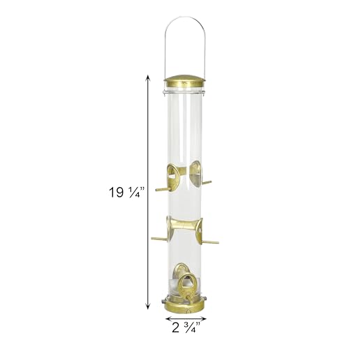 Aspects Small Seed Tube Feeder in Blue Size: Large, Finish: Antique Brass - color: Antique Brass, size: Large