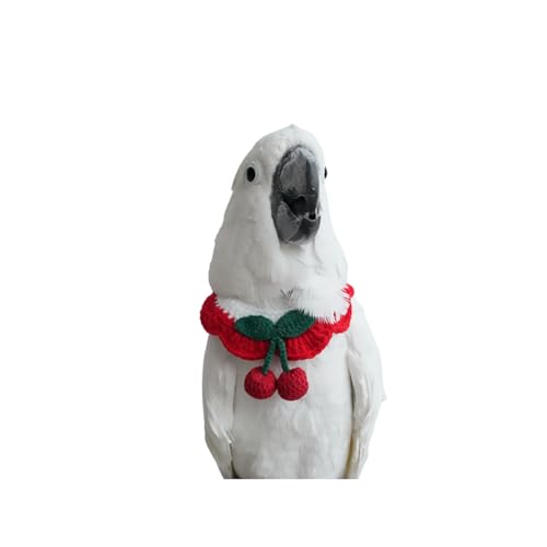 Bird Collar, Bird Clothes, Parrot Bird Supplies, Cute Collar for Medium and Large Birds Eclectus Cockatoo African Grey Amazon Bow Tie Scarf Super Cute Costume Photo Prop for Parrots (Cherry) - style: Cherry