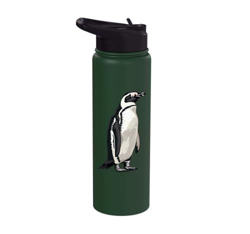 Penguin Stainless Steel Insulated Water Bottle - color: Dark Green