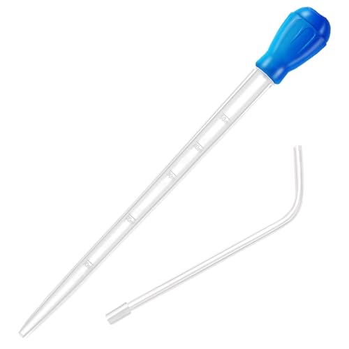 27.7IN Extra Long Turkey Baster for Aquarium Coral Fish Feeder,Blue | 50ml Plastic Turkey Baster Long Syringe, Siphon for Fish Tank Water Changer, Reef Coral Food Spot Feeder