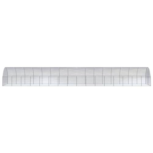 Large Galvanized Steel Chicken Coop 118x118x79in Spacious Weatherproof Poultry Run for Backyard Farming Duck Hen House Silver B - color: Silver-B, size: 118.1 x 118.1 x 78.7 in (W x L x H)