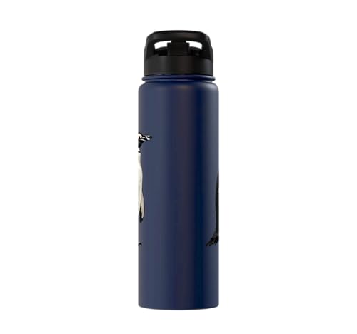Penguin Stainless Steel Insulated Water Bottle - color: Navy Blue