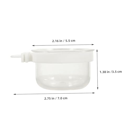 Toyvian Acrylic Bird Food Water Cups, 10pcs Detachable Hanging Cage Bowls for Parrots Parakeets Canaries Finches Clear Small Animal Feeder Dishes for Cages Easy to Clean