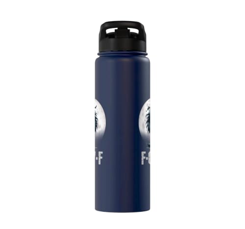 F-Caw-F Black Crow Black Bird Funny Crow F-Caw-F Stainless Steel Insulated Water Bottle - color: Navy Blue