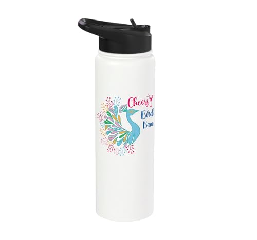 Peacock Mahjong Cheers Bird Bam Chinese Mah Jong Wine Lover Stainless Steel Insulated Water Bottle
