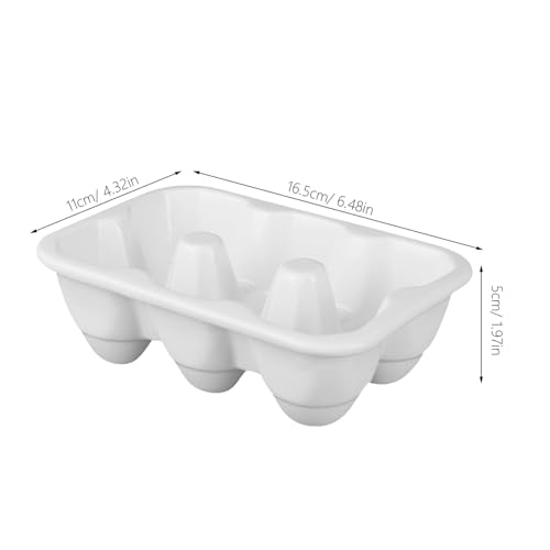 Cabilock Ceramic Egg Tray 6-Compartment Porcelain Egg Holder for Fridge Kitchen Storage and Cooking Organization 6.49X4.33X1.96In