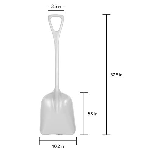Remco Hygienic Square Point Shovel, Polypropylene Blade, 23 1/2 in L, White 69815-1 Each - color: White, size: 10 inch Blade
