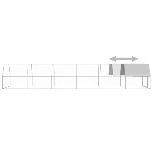 Large Outdoor Chicken Coop Galvanized Steel Poultry Cage, 118.1 x 118.1 x 78.7 Inch Rectangular Walk-in Pen for Chickens, Ducks and Large Birds, Backyard Metal Hen House - color: Silver-G
