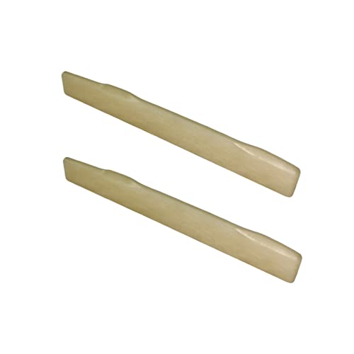 Miwayer 6 String MT Acoustic Guitar Unbleached Bone Saddle, Guitar Bridge Saddles, Cut from Whole Bones, 74x2.5x8/9mm (6 String MT Guitar Saddle 74mm 2 Pack) - color: 6 String MT Guitar Saddle 74mm 2 Pack