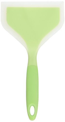 Silicone Wrapped Plastic Fish Spatula Pancakes Shovel Non-Stick Heat-Resistant Wide Flat Turner For Egg Tamales Pizza (Green) - color: Green 1