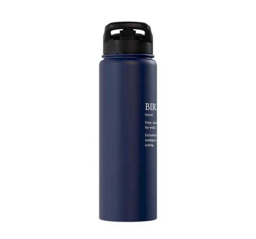 Bird Definition - Funny Sarcastic Bird Explanation Stainless Steel Insulated Water Bottle - color: Navy Blue