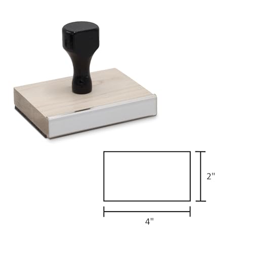 Infusion Custom Text Traditional Wood Stamp with Plastic Handle, 2" x 4" - size: 2" X 4"