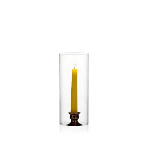 WGVI Hurricane Candle Holder Sleeve, Wide 3", Height 6", Clear Glass Cylinder Candleholder, Chimney Tube, Open Ended Candle Shade, 6 Pieces Bulk - size: 3"x6"H
