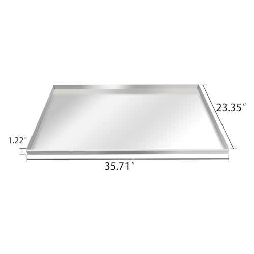 35.7"x23.4" Stainless Steel Replacement Tray for Dog Crate, Chew-Proof and Crack-Proof - size: 35.71x23.35