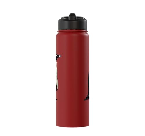 Penguin Stainless Steel Insulated Water Bottle - color: Red