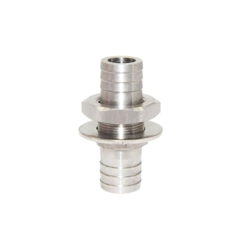 Beduan 1/2" Hose Barb Thru-Bulk Bulkhead Straight Hex Union Stainless Steel Fitting(Pack of 2) - size: 1/2" Hose Barb, style: Pack of 2