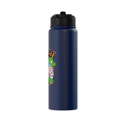 Angry Birds Piggy & Bird Pile Stainless Steel Insulated Water Bottle - color: Navy Blue