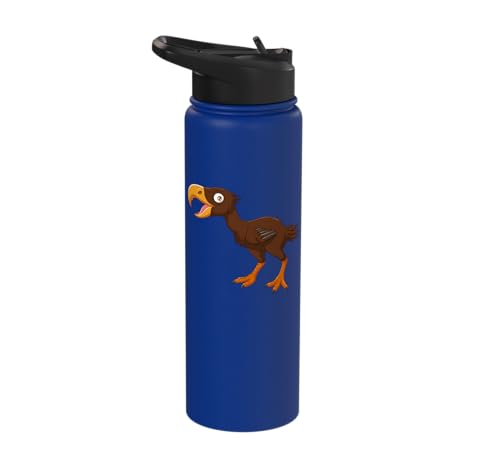Cute Cartoon Prehistoric Animals Terror Bird For Kids Funny Stainless Steel Insulated Water Bottle - color: Royal Blue