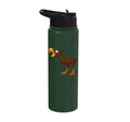 Cute Cartoon Prehistoric Animals Terror Bird For Kids Funny Stainless Steel Insulated Water Bottle - color: Dark Green