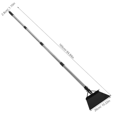 UPKOCH Chicken Litter Scoop with 65-inch Long Handle, Lightweight Iron and Stainless Steel Shovel for Poultry Manure and Cat Litter, Curved Blade Design for Easy Farm and Chicken Coop