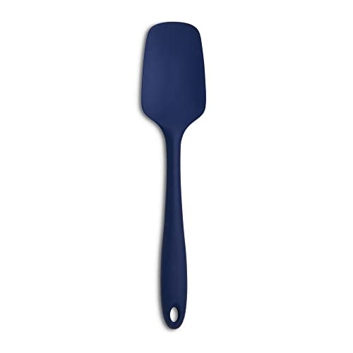 Mrs. Anderson’s Baking Silicone Spoon-Shaped Spatula, Flexible And Nonstick, One-Piece Design, Navy Blue, For Mixing, Folding, Scraping, Baking, And Cooking - color: Navy, size: 11-Inch, Spoon-Shaped