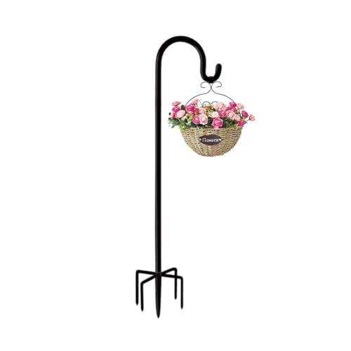 Shepherd Hooks Outdoor 60 Inches for Lanterns Heavy Duty Shepherd Stand Plant Hanger Yard Hooks for Solar Lights,Bird Feeder,Wedding,Mason Jar,Planter Pot,Adjustable Height - color: 60 IN