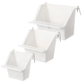 LemonRoad 3 Pcs Bird Cage Feeders Winged Plastic Cup Universal Cage Waterer Food Dishes Bowl Pet Supplies Accessories for Small Bird(Milky White)