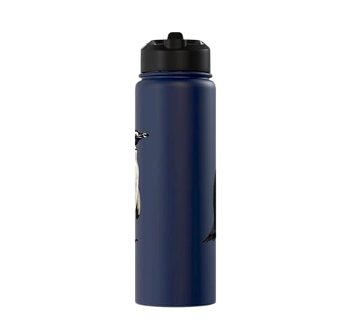 Penguin Stainless Steel Insulated Water Bottle - color: Navy Blue