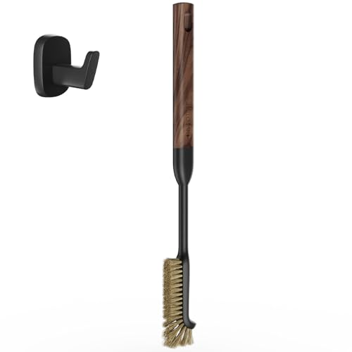 Cleaning Brush, Diveotree Hard Bristle Brush for Deep Cleaning Grout, Sink, Cup, Teapot, Bottle, Blender, Multi-Purpose Brush wih Long Handle for Kitchen (Brown) - color: Brown