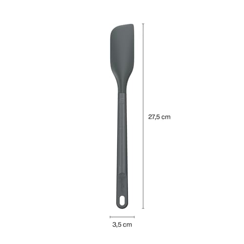 Zyliss E980224 Spatula Small, Sustainable Wheatstraw/Silicone, Spatula for Cooking and Mixing with Heat Resistant Silicone Head, Beluga Grey, 10.8" X 1.4", Dishwasher Safe, 5 Year Guarantee | Kitchen Utensil Handle Made From Sustainable Wheat Straw Does N