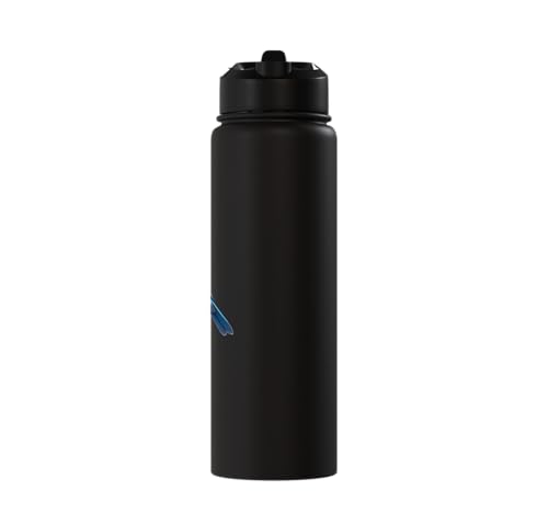 Bird Series. Mountain Bluebird. Stainless Steel Insulated Water Bottle - color: Black