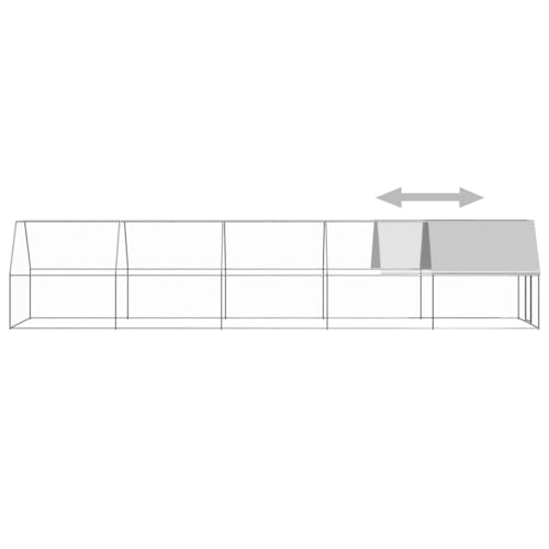 Large Chicken Coop Outdoor Metal Poultry Cage 6.6x6.6x6.6ft Silver Galvanized Steel Walk-in Hen House Run for Backyard Duck Rabbit Animal Enclosure Pen with Weatherproof Cover - color: Silver-B