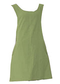 Cotton Linen Japanese Apron Halter Cross Back Bandage X Shape Aprons Two Pockets - color: Shallow Grass Green