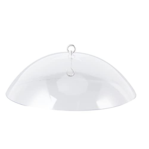 Bird Feeders Protective Dome Cover - Durable Acrylic Hanging Bird Feeder Cover - Large Diameter - with Hook - Weatherproof and Squirrel-Proof