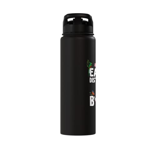 Easily Distracted By Birds Funny Bird Watcher & Birdwatching Stainless Steel Insulated Water Bottle - color: Black