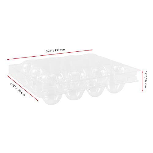 JOIKIT 50 PCS 12 Cavity Clear PVC Quail Egg Cartons, Stackable Egg Storage Box, Plastic Bulk Cartons for Quail Eggs - size: 50PCS