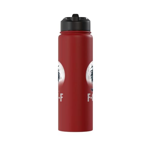 F-Caw-F Black Crow Black Bird Funny Crow F-Caw-F Stainless Steel Insulated Water Bottle - color: Red