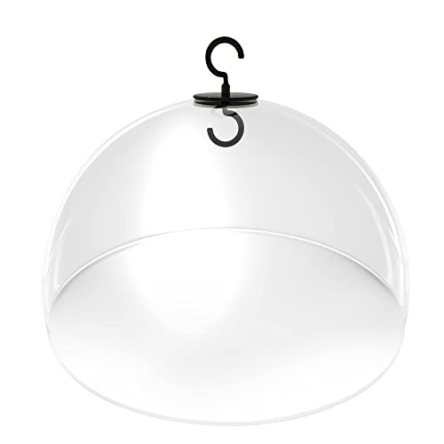 PFNRTH Squirrel Baffle for Shepherp's Hook, Or Squirrel Baffle for Hanging Bird Feeder,12" Clear Dome Protective Cover. | 12" Clear Dome Protective Cover