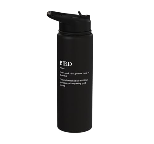 Bird Definition - Funny Sarcastic Bird Explanation Stainless Steel Insulated Water Bottle - color: Black
