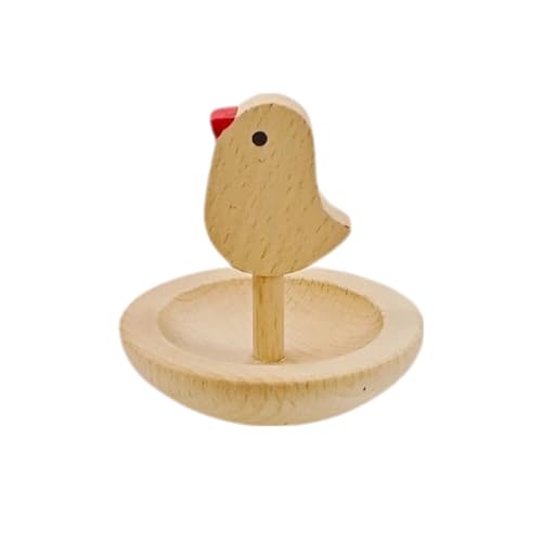 All-Natural Wood Parrot Foraging Toy Mental Stimulation Puzzle for Macaw, Cockatiel, Parakeet to Prevent Boredom Anxiety Interactive Bird Toy (Small, Bird Wobble Wiggle)
