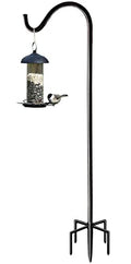 60 Inch Outdoor Shepherds Hook with 5 Prong Base for Birdfeeders | Adjustable Bird Feeder Pole Hanger for Hanging Outside Birdfeeders, Plant Baskets, Lanterns, Wedding Decor - size: 60in-1pcs