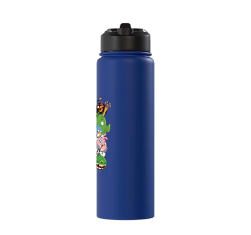 Angry Birds Piggy & Bird Pile Stainless Steel Insulated Water Bottle - color: Royal Blue