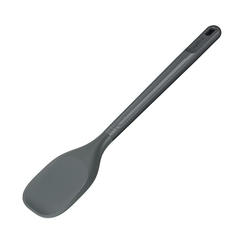 Zyliss E980220 Spoontula Large, Sustainable Wheatstraw/Silicone, Cooking Spoon/Spatula, Heat Resistant Silicone Head, Beluga Grey, 12.2" X 2.4", Dishwasher Safe, 5 Year Guarantee - style: Spoontula (Large)